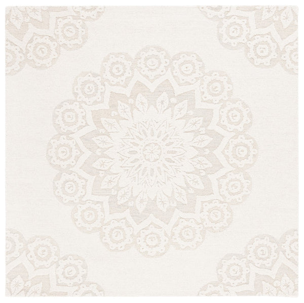 Safavieh Blossom 108 Hand Tufted Country and Floral Rug Ivory / Grey BLM108F-6SQ
