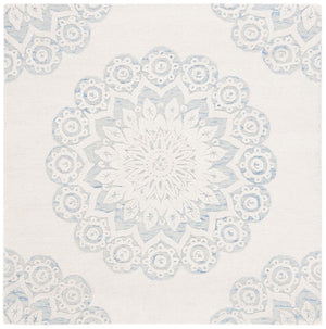 Safavieh Blossom 108 Hand Tufted Country and Floral Rug Ivory / Blue BLM108M-6SQ