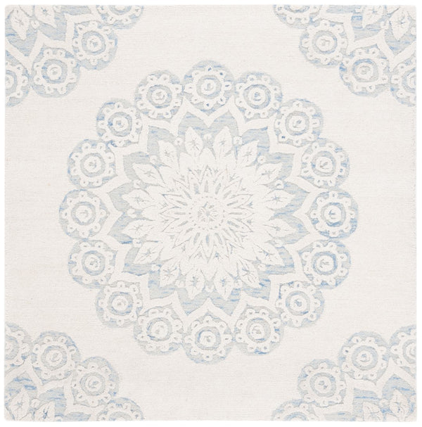 Safavieh Blossom 108 Hand Tufted Country and Floral Rug Ivory / Blue BLM108M-6SQ
