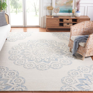 Safavieh Blossom 108 Hand Tufted Country and Floral Rug Ivory / Blue BLM108M-8