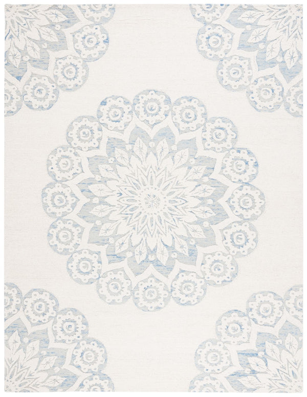 Safavieh Blossom 108 Hand Tufted Country and Floral Rug Ivory / Blue BLM108M-8