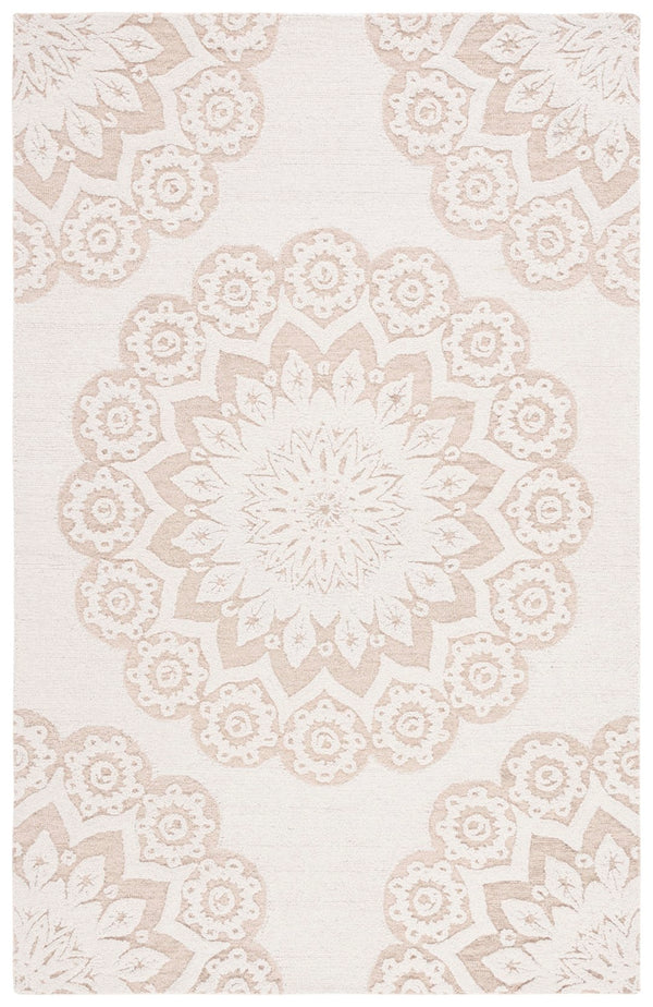 Safavieh Blossom 108 Hand Tufted Country and Floral Rug Ivory / Light Brown BLM108T-5