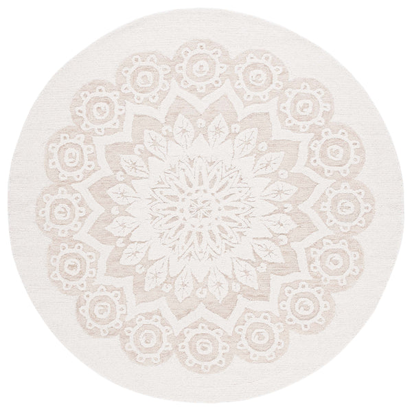 Safavieh Blossom 108 Hand Tufted Country and Floral Rug Ivory / Light Brown BLM108T-6R