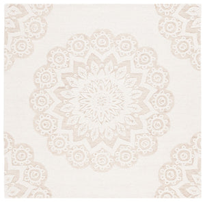 Safavieh Blossom 108 Hand Tufted Country and Floral Rug Ivory / Light Brown BLM108T-6SQ