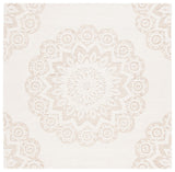 Safavieh Blossom 108 Hand Tufted Country and Floral Rug Ivory / Light Brown BLM108T-6SQ