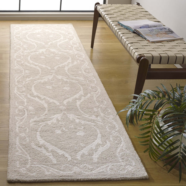Safavieh Blossom Handcrafted Floral Area Rug From India – Elevate Your Space With Timeless Elegance And Comfort Beige ,Ivory 85% Wool,15% Cotton Blm116b-6sq