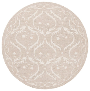 Safavieh Blossom Handcrafted Floral Area Rug From India – Elevate Your Space With Timeless Elegance And Comfort Beige ,Ivory 85% Wool,15% Cotton Blm116b-6sq