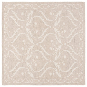 Safavieh Blossom Handcrafted Floral Area Rug From India – Elevate Your Space With Timeless Elegance And Comfort Beige ,Ivory 85% Wool,15% Cotton Blm116b-6sq