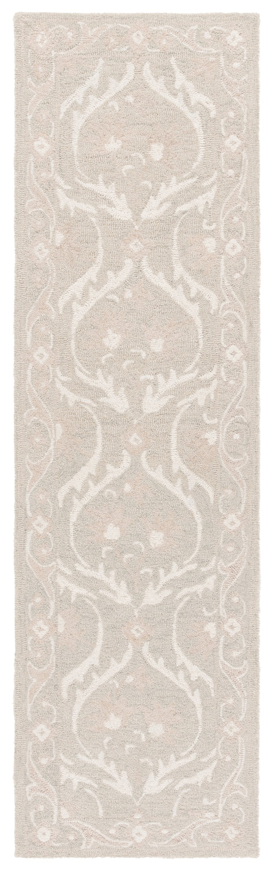Safavieh Blossom Handcrafted Floral Area Rug From India – Elevate Your Space With Timeless Elegance And Comfort Light Grey ,Ivory 85% Wool,15% Cotton Blm116g-6r