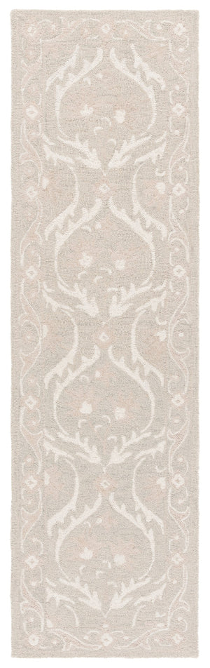 Safavieh Blossom Handcrafted Floral Area Rug From India – Elevate Your Space With Timeless Elegance And Comfort Light Grey ,Ivory 85% Wool,15% Cotton Blm116g-6r