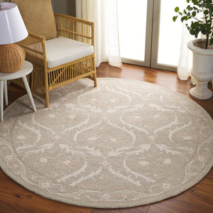 Safavieh Blossom Handcrafted Floral Area Rug From India – Elevate Your Space With Timeless Elegance And Comfort Light Grey ,Ivory 85% Wool,15% Cotton Blm116g-6r