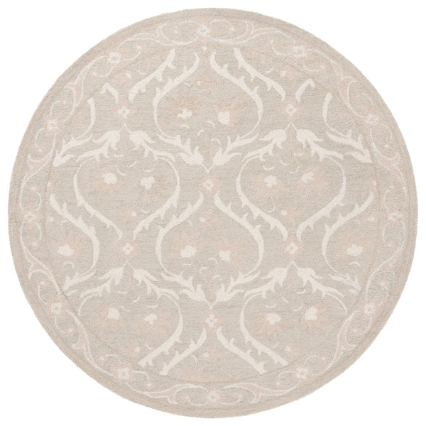 Safavieh Blossom Handcrafted Floral Area Rug From India – Elevate Your Space With Timeless Elegance And Comfort Light Grey ,Ivory 85% Wool,15% Cotton Blm116g-6r