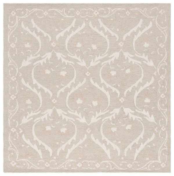 Safavieh Blossom Handcrafted Floral Area Rug From India – Elevate Your Space With Timeless Elegance And Comfort Light Grey ,Ivory 85% Wool,15% Cotton Blm116g-6r