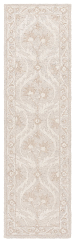 Safavieh Blossom Handcrafted Floral Area Rug From India – Elevate Your Space With Timeless Elegance And Comfort Silver ,Ivory 85% Wool,15% Cotton Blm116h-6sq