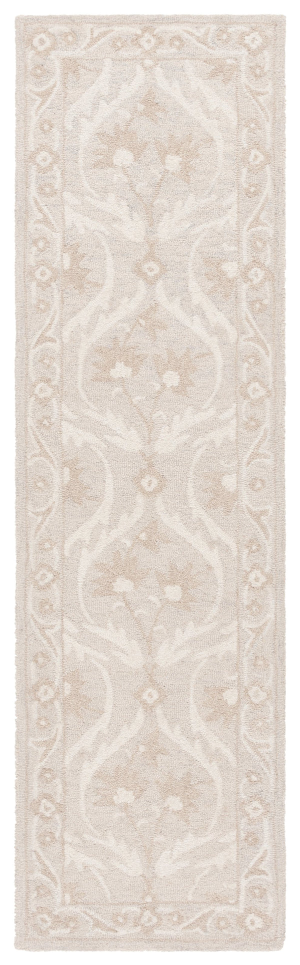 Safavieh Blossom Handcrafted Floral Area Rug From India – Elevate Your Space With Timeless Elegance And Comfort Silver ,Ivory 85% Wool,15% Cotton Blm116h-6sq