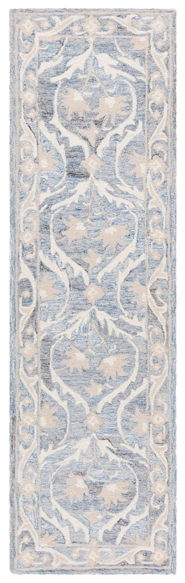 Safavieh Blossom Handcrafted Floral Area Rug From India – Elevate Your Space With Timeless Elegance And Comfort Blue ,Ivory 85% Wool,15% Cotton Blm116m-6r
