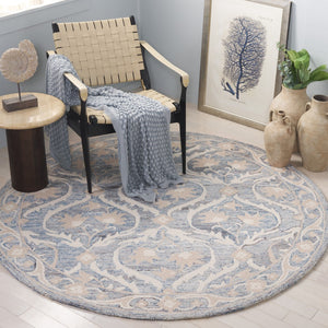 Safavieh Blossom 116m Blue Ivory Blue ,Ivory 85% Wool,15% Cotton Blm116m-9