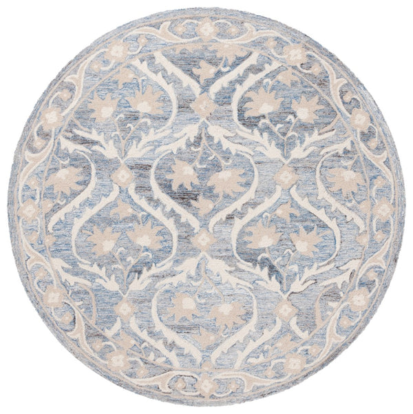 Safavieh Blossom 116m Blue Ivory Blue ,Ivory 85% Wool,15% Cotton Blm116m-9