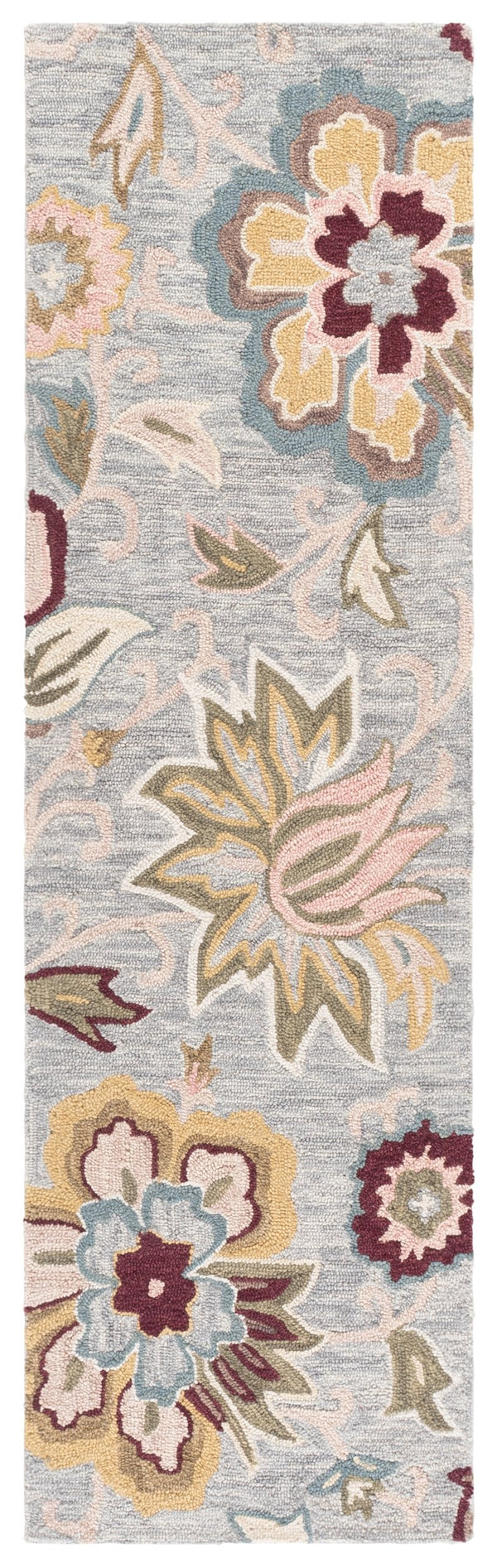 Safavieh Blossom Hand-Tufted Wool Rug In Grey & Light Pink — Subtle Floral Low-Pile Accent For Living Areas 6'-0" x 9'-0" BLM117F-6