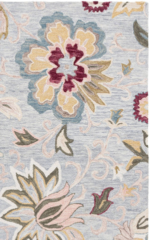 Safavieh Blossom Hand-Tufted Floral Wool Rug In Grey & Light Pink — Low-Profile, Durable Natural Fiber Elegance 8'-0" x 10'-0" BLM117F-8