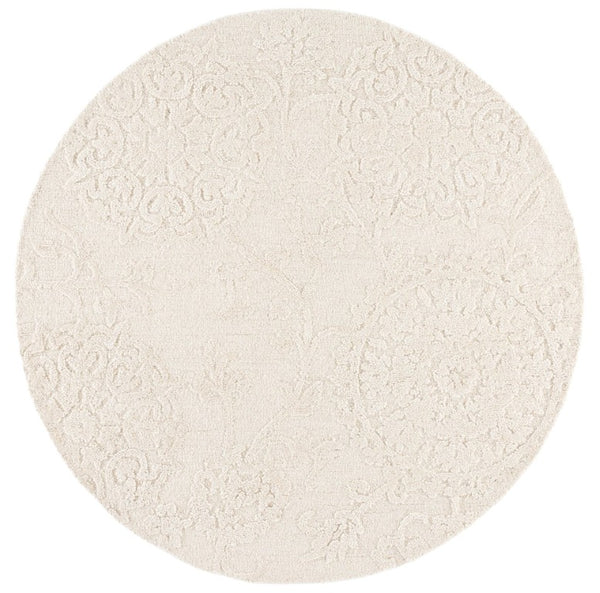 Safavieh Blossom Hand Tufted Wool Round Rug Ivory Pile Living Room Floor Accent BLM401D-6R