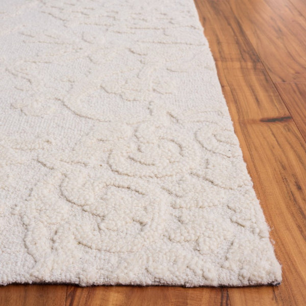 Safavieh Blossom Hand Tufted Wool Area Rug Solid Ivory Artisan Pile for Classic Interiors BLM401D-6SQ