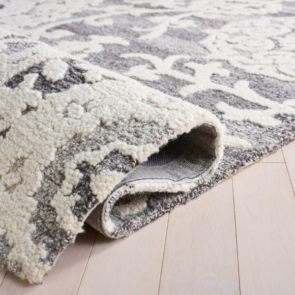 Safavieh Blossom Hand Tufted Wool Area Rug Neutral Grey Ivory Traditional Living Room Accent BLM401F-5