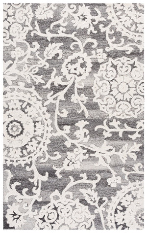 Safavieh Blossom Hand Tufted Wool Area Rug Traditional Indian Craft Grey Ivory Living Room BLM401F-6