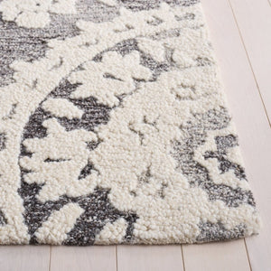 Safavieh Blossom Hand Tufted Wool Area Rug Traditional Grey Ivory Pile for Living Room BLM401F-8