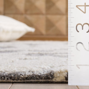Safavieh Blossom Hand Tufted Wool Area Rug Solid Grey Ivory Low Pile Living Room Accent BLM401F-9