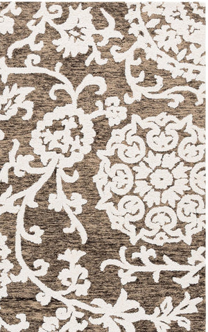 Safavieh Blossom Hand Tufted Wool Area Rug Traditional Brown Ivory Pile for Living Room BLM401T-5