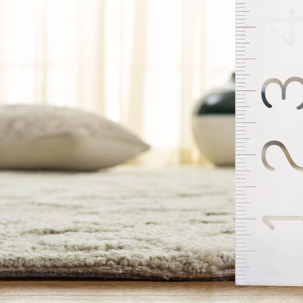 Safavieh Blossom Hand Tufted Wool Hallway Runner Artisan Crafted Sage Ivory Solid Pile BLM401W-28