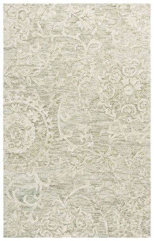 Safavieh Blossom Hand-Tufted Wool Area Rug Plush Solid Sage Ivory for Living Room or Bedroom BLM401W-6