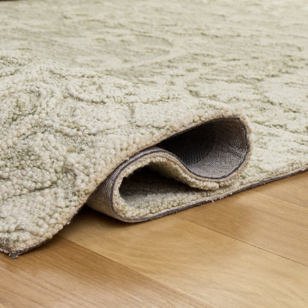 Safavieh Blossom Hand-Tufted Wool Area Rug Plush Solid Sage Ivory for Living Room or Bedroom BLM401W-6