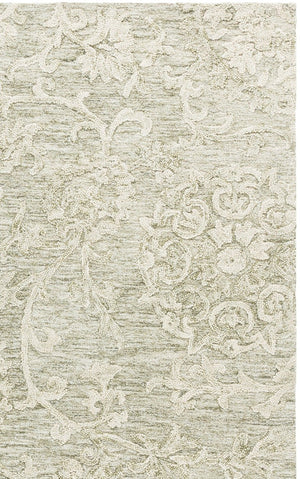 Safavieh Blossom Hand-Tufted Wool Area Rug Plush Solid Sage Ivory for Living Room or Bedroom BLM401W-6