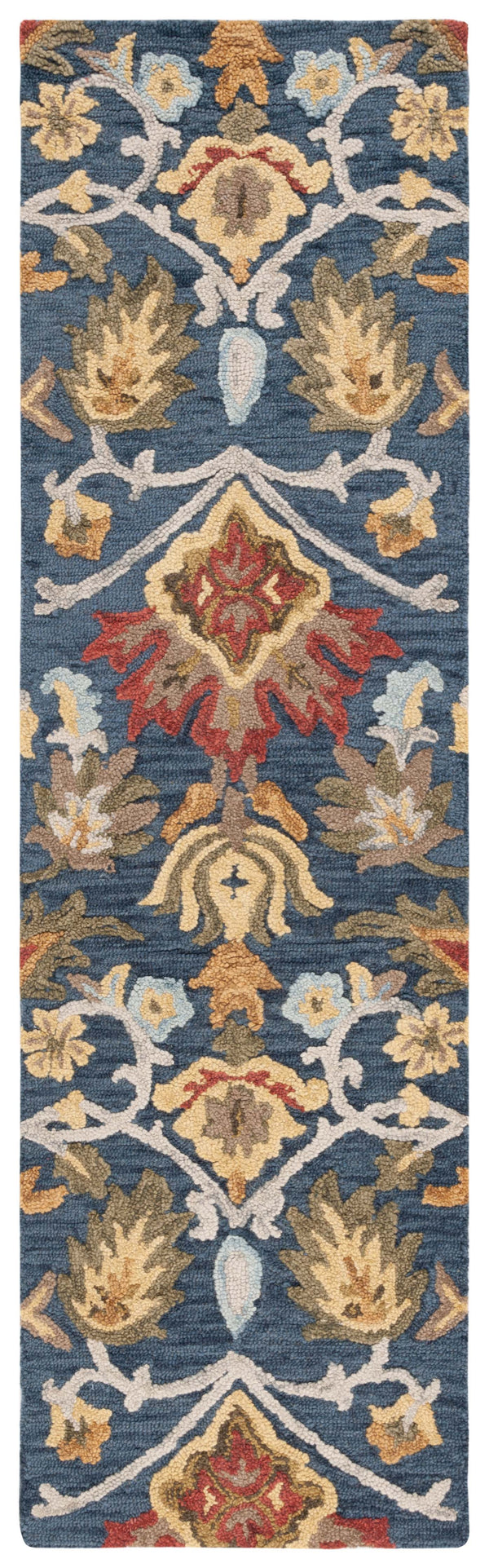 Safavieh Blossom Handcrafted Wool Area Rug - Luxurious Floral Motif Décor For Timeless Elegance In Any Room Navy ,Multi Wool Blm402a-68