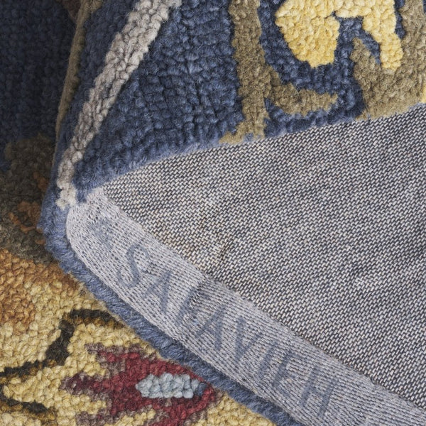 Safavieh Blossom Hand-Tufted Wool Oval Rug with Floral Motif for Dining or Bedroom Navy 4'-0" x 6'-0" BLM402A-4OV