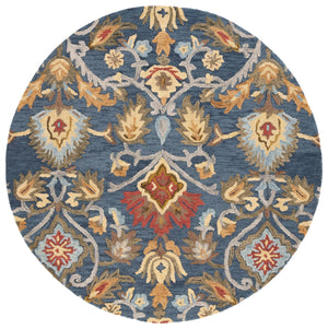 Safavieh Blossom Hand‑Tufted Wool Area Rug Navy Multi With Plush 5/8" Pile, Floral Transitional Elegance 3'-0" x 5'-0" BLM402A-3OV