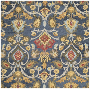 Safavieh Blossom Hand‑Tufted Wool Area Rug Navy Multi With Plush 5/8" Pile, Floral Transitional Elegance 3'-0" x 5'-0" BLM402A-3OV