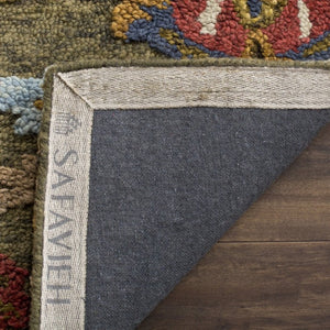 Safavieh Blossom Hand-Tufted Wool Oval Rug with Floral Motif for Dining or Bedroom Green 11'-0" x 11'-0" BLM402B-11SQ