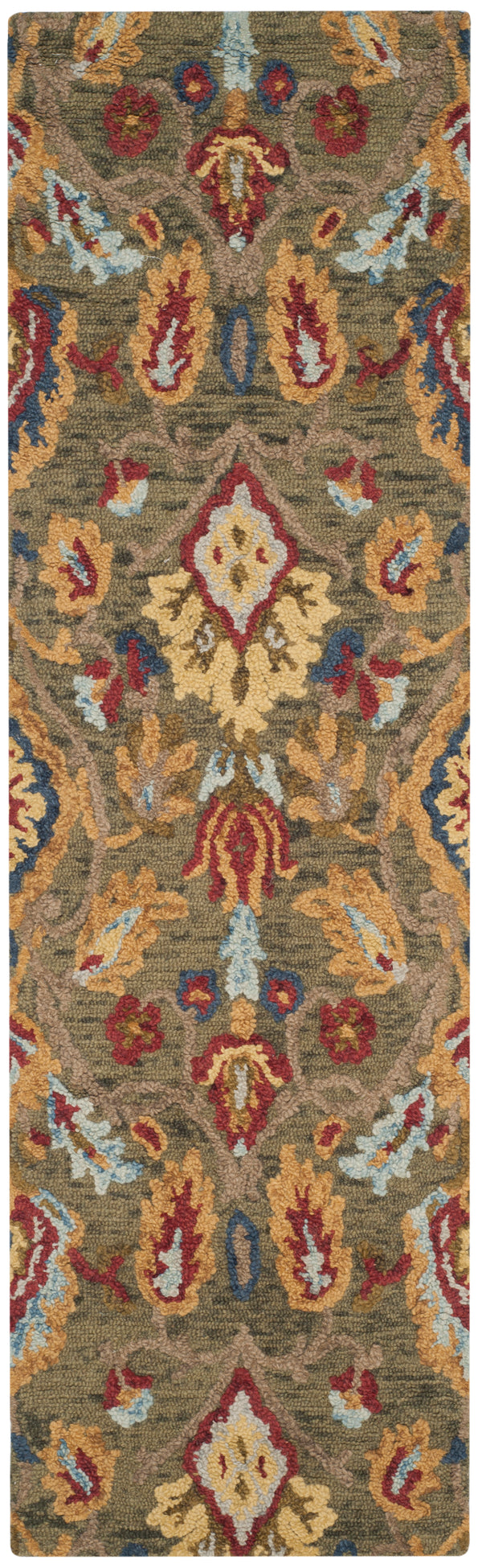 Safavieh Blossom Handcrafted Wool Area Rug - Luxurious Floral Motif Décor For Timeless Elegance In Any Room Green ,Multi Wool Blm402b-68