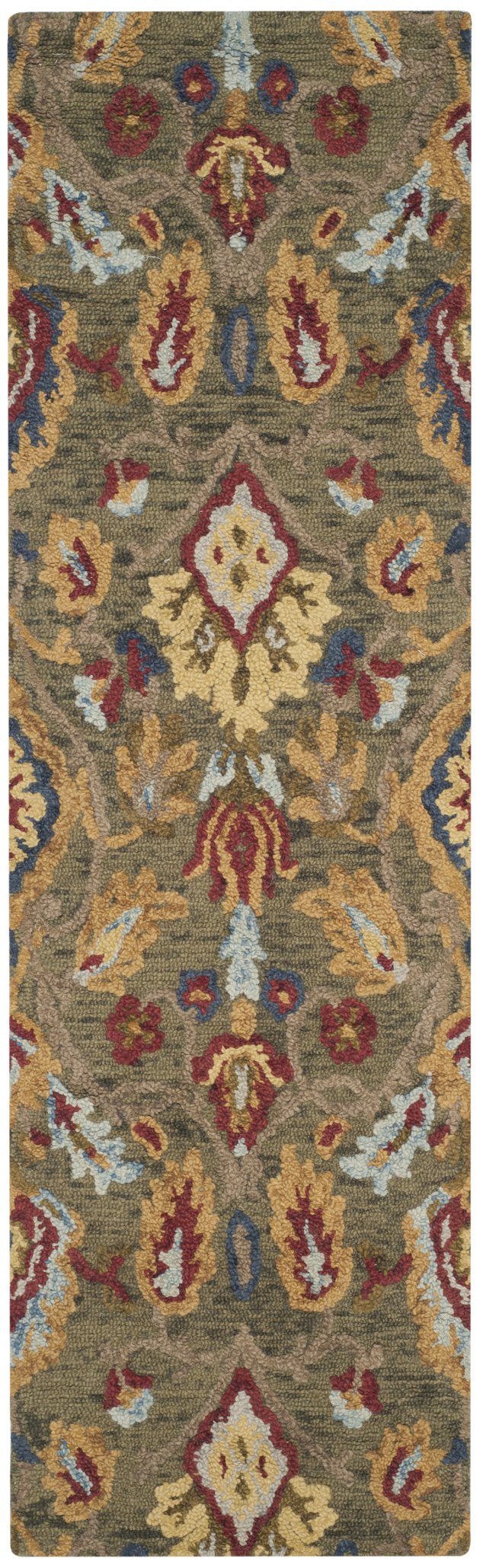 Safavieh Blossom Hand‑Tufted Wool Oval Rug In Green Multi — Timeless Oriental Motif, Plush Durable Pile 3'-0" x 5'-0" BLM402B-3OV