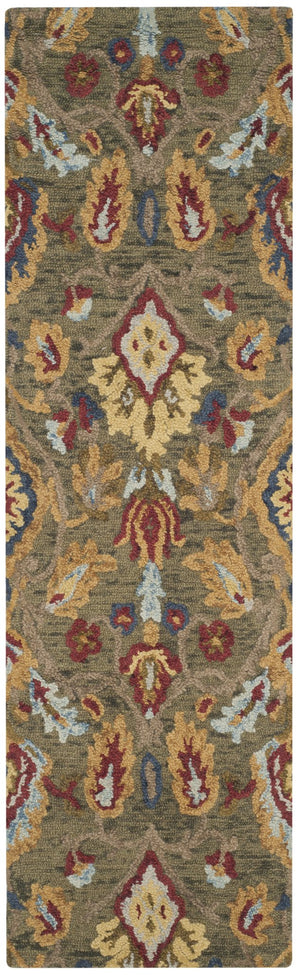 Safavieh Blossom Hand‑Tufted Wool Oval Rug In Green Multi — Timeless Oriental Motif, Plush Durable Pile 3'-0" x 5'-0" BLM402B-3OV