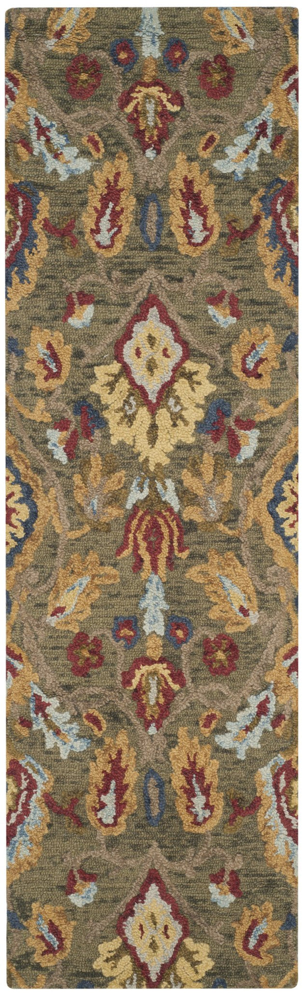 Safavieh Blossom Hand‑Tufted Wool Oval Rug In Green Multi — Timeless Oriental Motif, Plush Durable Pile 3'-0" x 5'-0" BLM402B-3OV