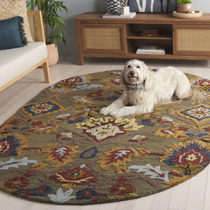 Safavieh Blossom Artisan-crafted Wool Area Rug – Timeless Elegance With Lush Floral Patterns For Your Home Green ,Multi Wool Blm402b-1218