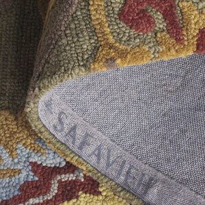 Safavieh Blossom Hand-Tufted Wool Oval Rug with Floral Motif for Dining or Bedroom Green 5'-0" x 8'-0" BLM402B-5OV