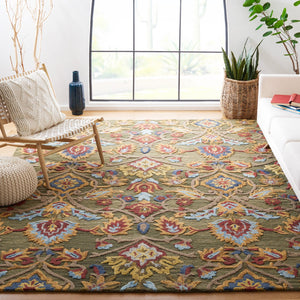 Safavieh Blossom Artisan-crafted Wool Area Rug – Timeless Elegance With Lush Floral Patterns For Your Home Green ,Multi Wool Blm402b-1218