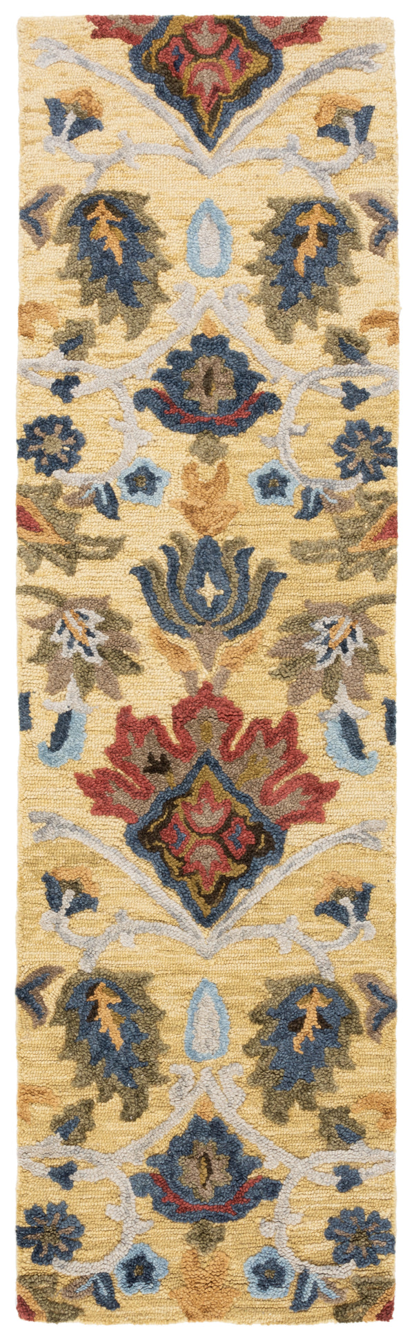 Safavieh Blossom Handcrafted Wool Area Rug - Luxurious Floral Motif Décor For Timeless Elegance In Any Room Gold ,Multi Wool Blm402d-68