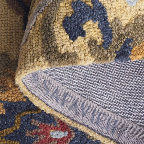 Safavieh Blossom Hand-Tufted Wool Oval Rug with Floral Motif for Dining or Bedroom Gold 4'-0" x 6'-0" BLM402D-4OV