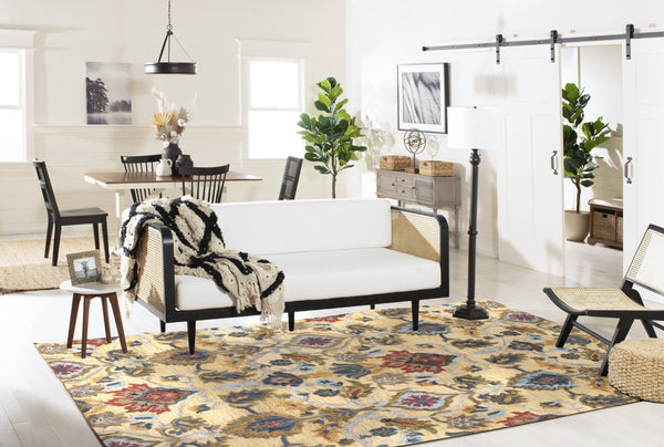 Safavieh Blossom Hand-Tufted 6X8 Oval Wool Rug In Gold Multi — Traditional Oriental Pattern, Plush 5/8" BLM402D-68OV